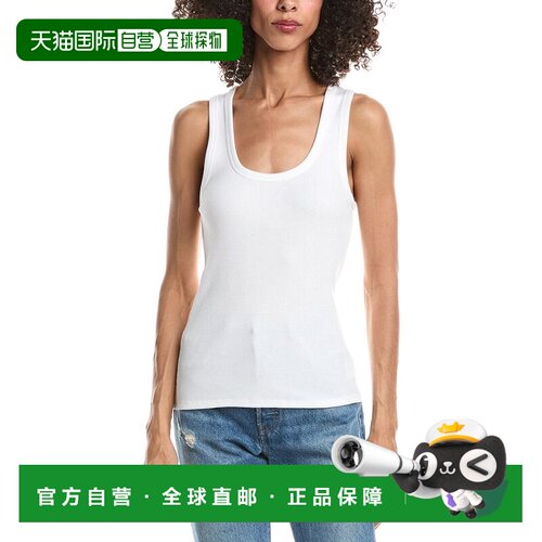 自营Theory Scoop Neck Rib Tank Top - white 美国奥莱直发