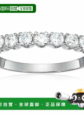 自营vir jewels3/4 克拉 14K 白金钻石结婚戒指 7 石爪镶 - 白色