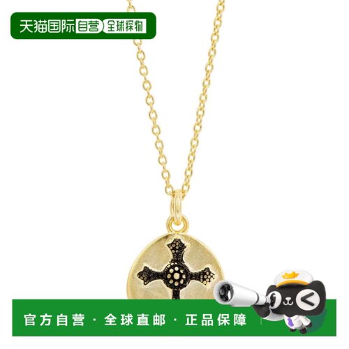 自营savvy cie jewelsGOLD PLATED CROSS MEDALLION PENDANT NECK
