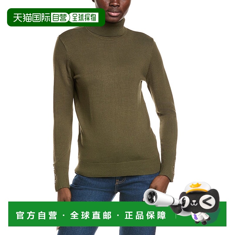 自营Joseph A. Button Cuff Turtleneck - green 美国奥莱直发