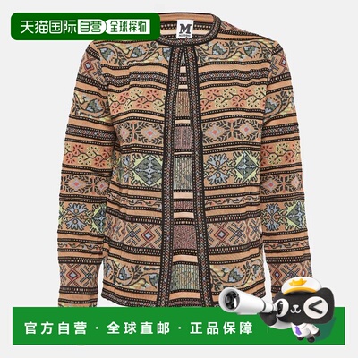自营M Missoni Beige Floral Intarsia Knit Long Sleeve Cardiga