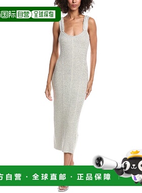 自营AMUR Indiyah金属针织迷笛连衣裙-银色 美国奥莱直发
