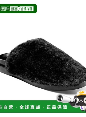 自营 Stacy Adams Montecito男士黑色人造毛皮拖鞋JOBB1587-黑色