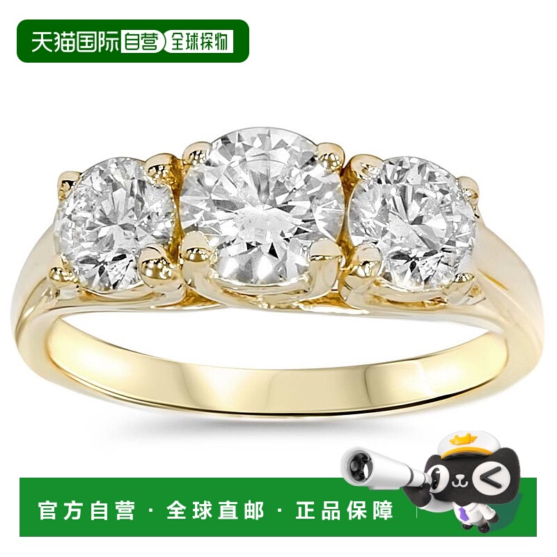 自营 pompeii32 克拉三石钻石订婚 14K 黄金戒指 - 14k 黄金 美国