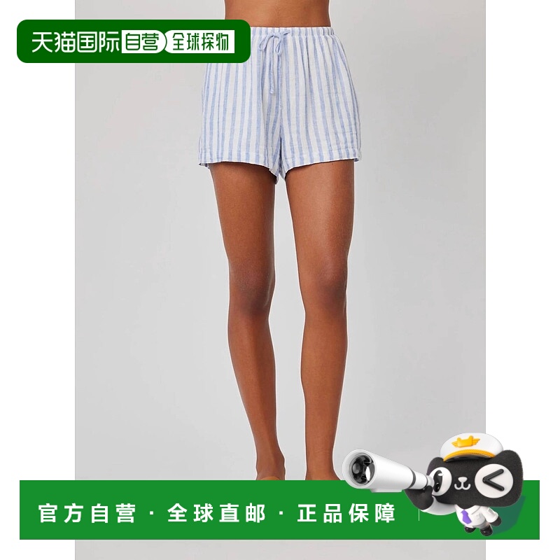 自营bella dahlContrast Tie Flowy Short In Blue - blue 美国奥