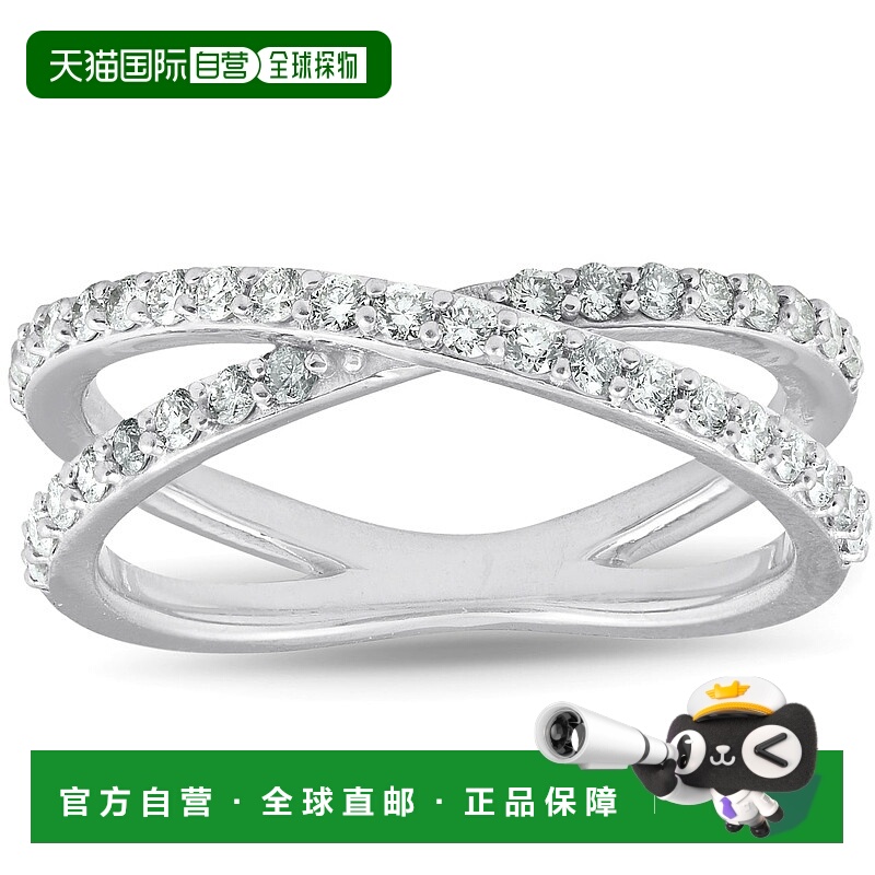 自营 pompeii3POMPEII 1/2 克拉钻石 X 戒指宽女式时尚设计多排带