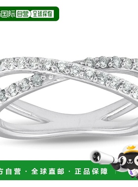 自营 pompeii3POMPEII 1/2 克拉钻石 X 戒指宽女式时尚设计多排带