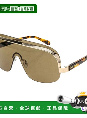 自营Palm Angels Sunglasses Shield Rimless, Black/gold Frame