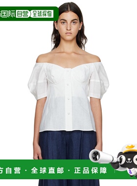 1h可退 香港直邮潮奢 Chloe 蔻依 女士 白色露肩上装 CHC22AHT291