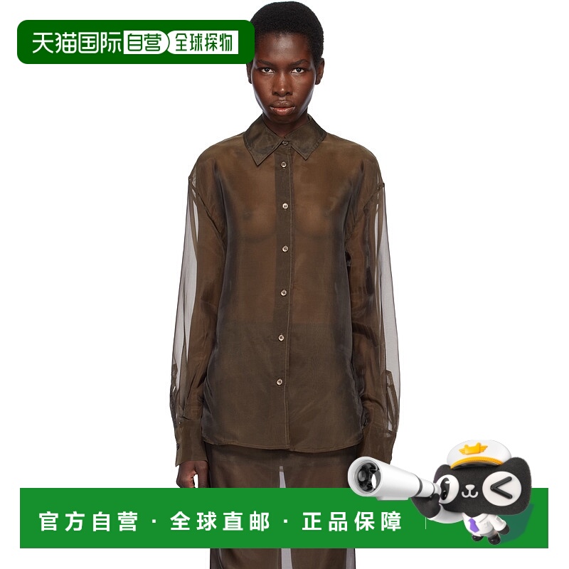 1h可退 香港直邮潮奢 The Frankie Shop 女士 棕色 Peri Sheer 衬