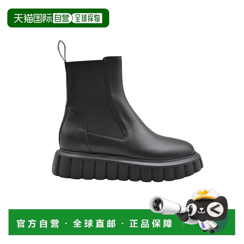 自营voile blanche黑色厚底皮靴-黑色 【美国奥莱】直发