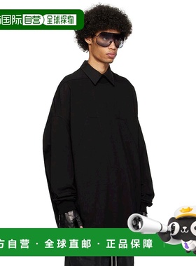 1h可退 【美国直邮】Rick Owens 黑色 Splintered Peter 套头衫