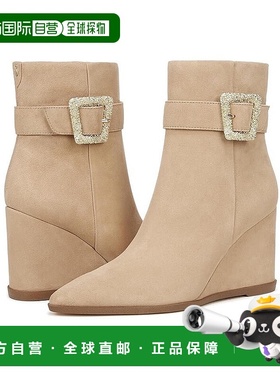 自营 Sam Edelman Weslie I7768L1250女式米色皮革楔形靴JOBB472-