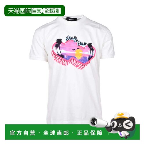自营dsquared2Cotton T-shirt - White Men - white 美国奥莱直发