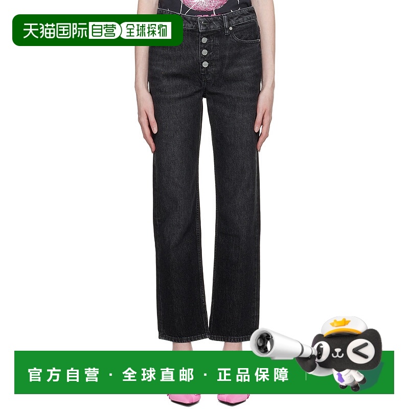 1h可退 香港直邮潮奢 GANNI 甘尼 女士 黑色 Lovy 牛仔裤 F6680