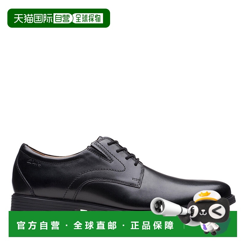 自营Clarks Whiddon素色黑色皮革-黑色皮革 美国奥莱直发男鞋