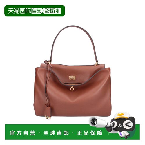 自营balenciaga棕色Rodeo中号小牛皮手提包-棕色 美国奥莱直发