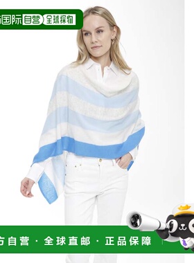 自营in2Cashmere Stripe Scarf - blue combo 美国奥莱直发围巾