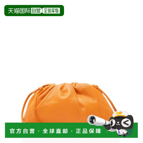 自营Bottega Veneta Calfskin The Pouch Mini Clutch - orange