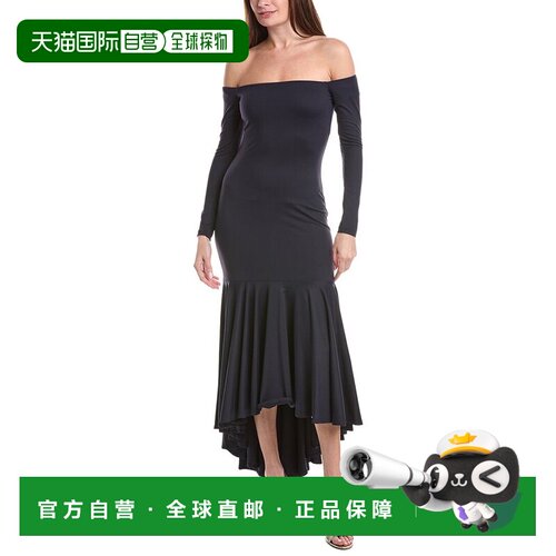 自营susana monaco露肩高低裙-海军蓝 美国奥莱直发连衣裙