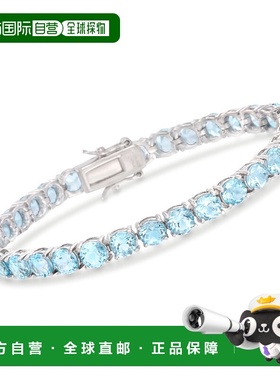 自营 925 纯银 Ross-Simons 天蓝色托帕石网球手链 7 英寸 美国奥