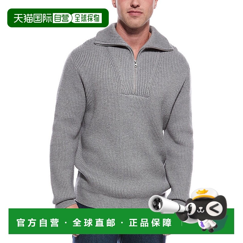 自营Truth Ribbed 1/-Zip Mock Sweater - grey 美国奥莱直发