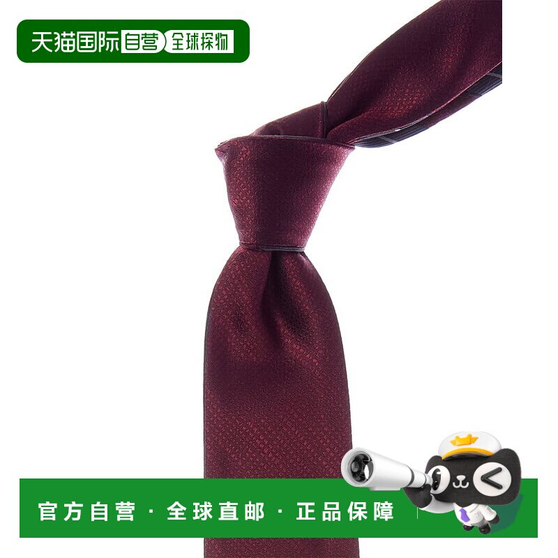 自营canali卡纳利真丝领带-红色 美国奥莱直发