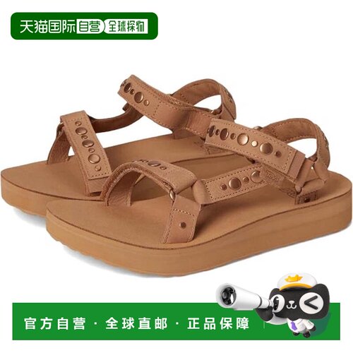 自营Teva中形通用铆钉凉鞋女士Tanzine绑带ZOGG2797-棕色 美国奥