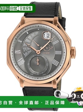 自营 GV2男式Marchese IPRG表壳，黑色表盘手表，纯正意大利黑色-