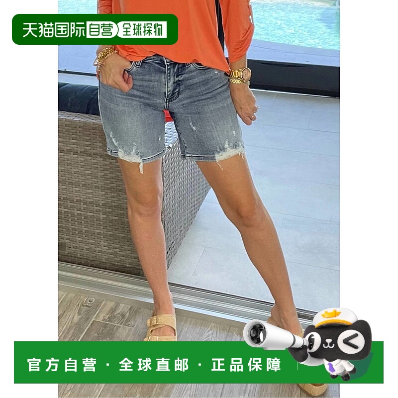 自营judy blueDistressed Bermuda Shorts In Blue - blue 美国奥