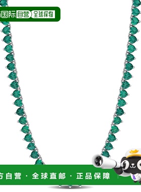 自营 925 纯银 Mimi & Max 24 CT TGW 心形翡翠网球项链 - 绿色