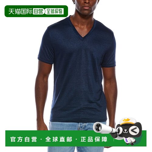 自营John Varvatos Wooster Slim Fit Linen Shirt - blue 美国奥