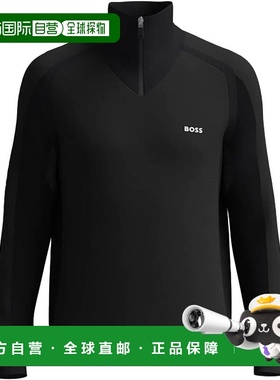自营Hugo Boss Men's Zilnar Half Zip Sweater, Black - black