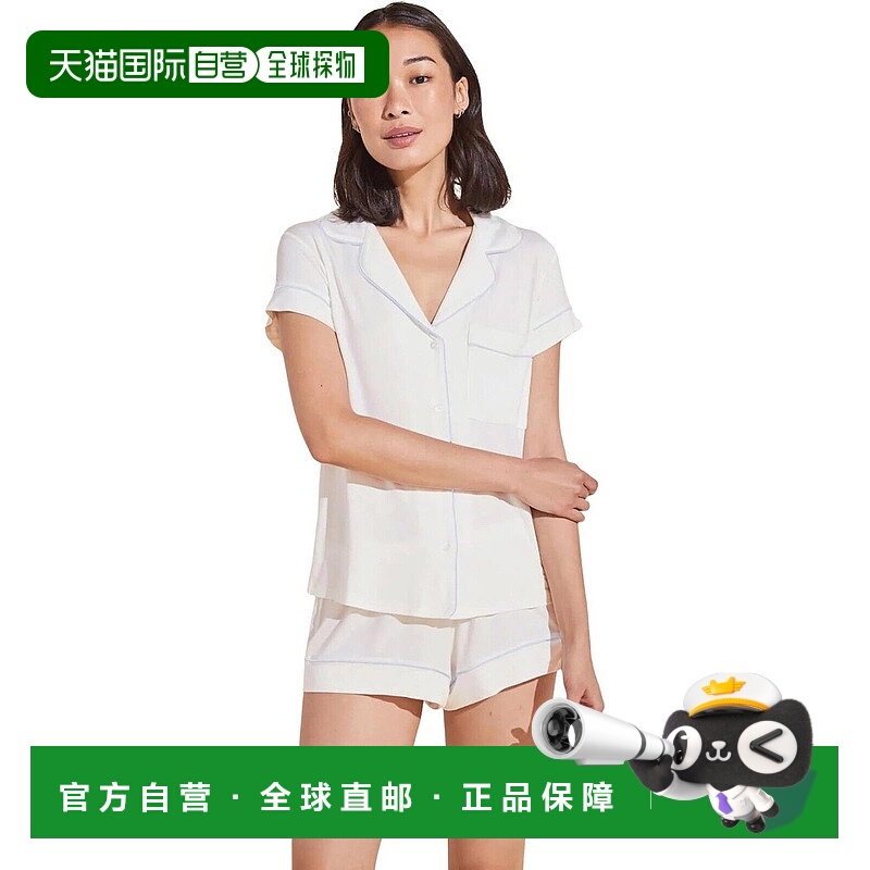 自营Eberjey Gisele Short Pajama Set Women's  White Stretch S