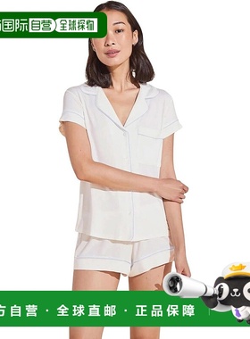自营Eberjey Gisele Short Pajama Set Women's  White Stretch S