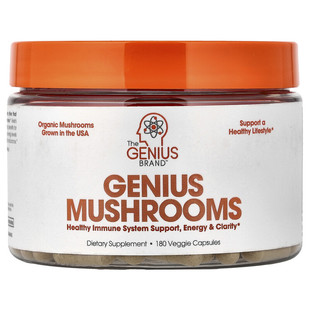 香港直邮The Genius Brand,Genius Mushrooms,180 粒素食胶囊