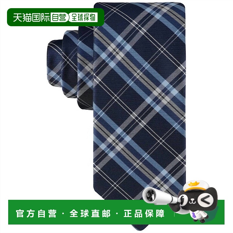 自营tommy hilfigerMen's Marley Plaid Tie In Navy Blue - navy