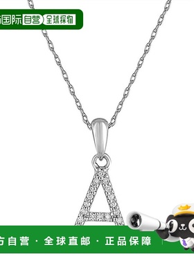 自营 sabrina14k 白金和钻石初始项链 - 白色 a 美国奥莱直发