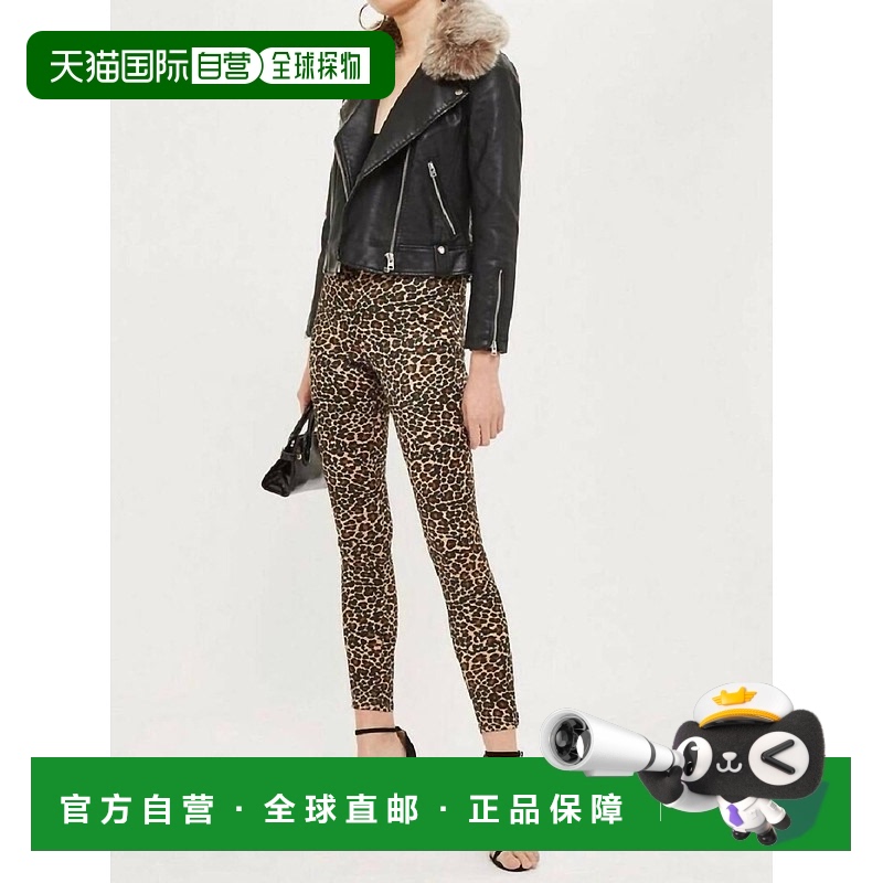 自营 topshopJamie Leopard Print Satin Skinny High Rise Jeans