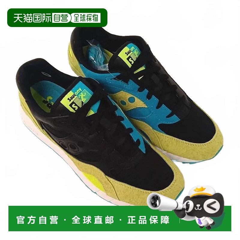 自营 saucony女式Shadow 6000蘑菇包低帮运动鞋，霓虹色/黑色 美