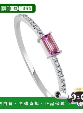 自营sabrina14K White Gold Pink Tourmaline & Diamond Band - w