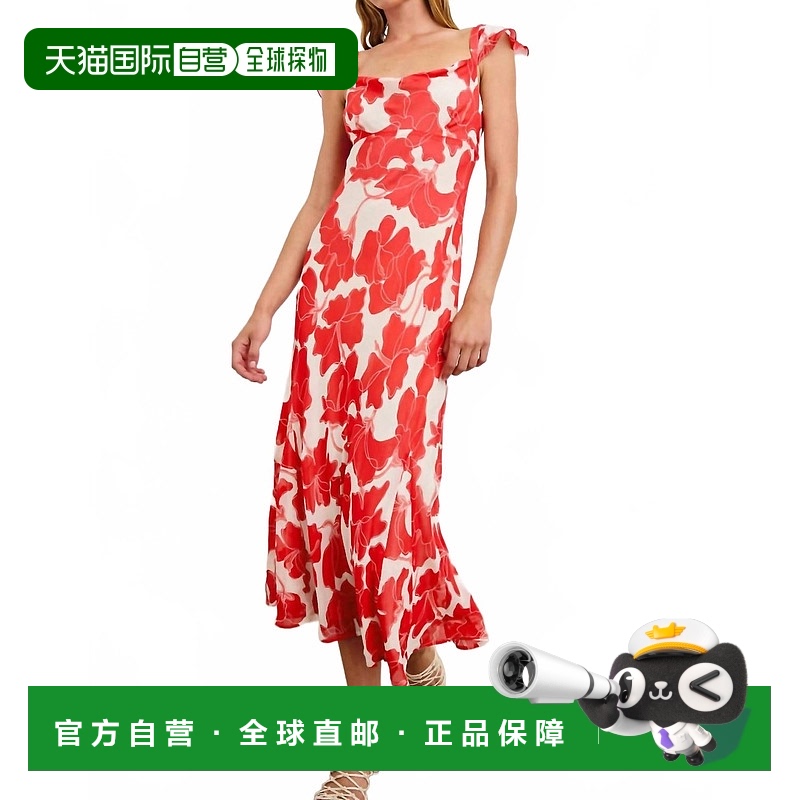 自营rails红色芙蓉万寿菊连衣裙 美国奥莱直发