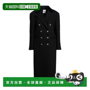 1h可退 【美国直邮】SANDRO 双排扣法兰绒天鹅绒大衣 女士毛呢外