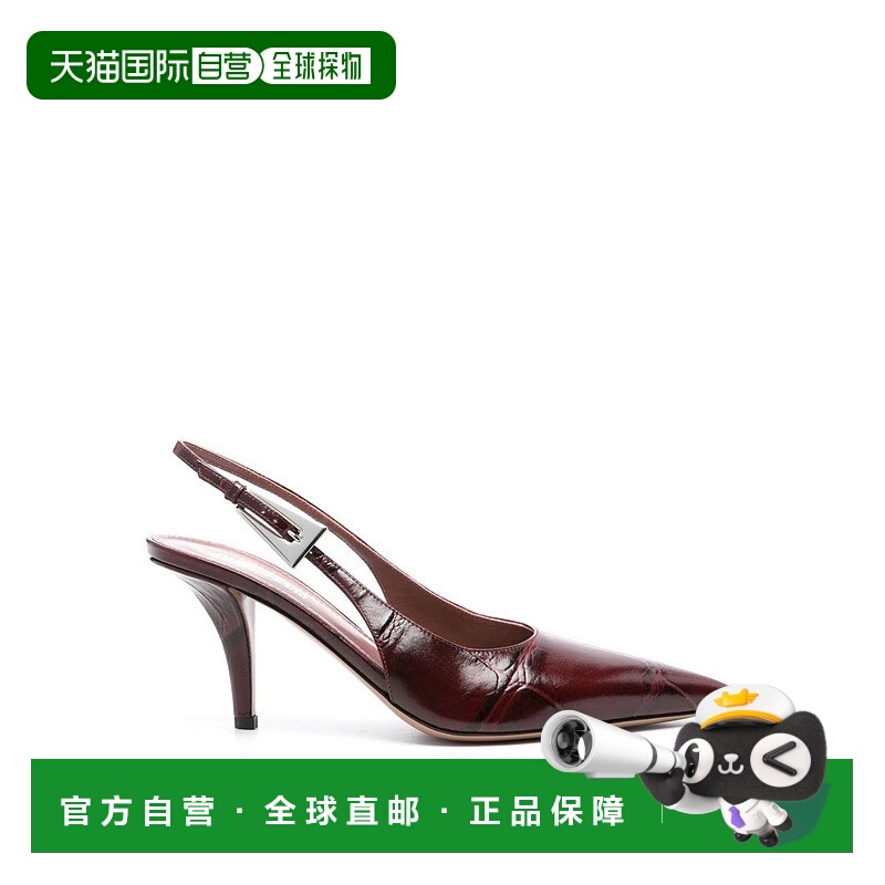自营paris texasJessica Leather Slingback Pumps - burgundy 美