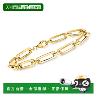 自营 Ross-Simons 意大利 14 克拉黄金回形针链式手链 - 8 英寸