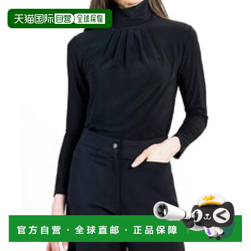 自营 clara sunwoo黑色立领褶皱细节上衣 美国奥莱直发