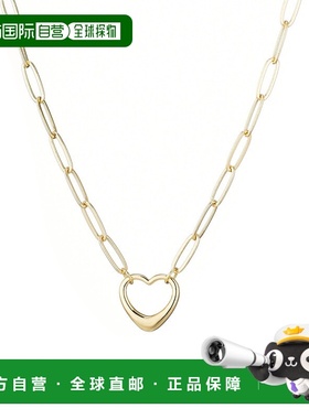 自营 adornia14k镀金纸夹链轮廓心形项链-金色 美国奥莱直发
