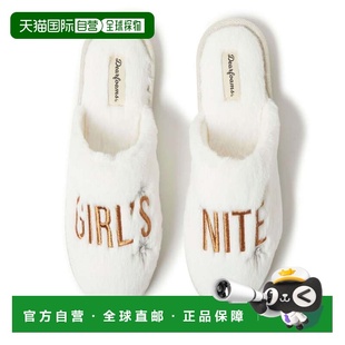 自营Dearfoams Women's Bridal Celebration Fuzzy Scuff House S