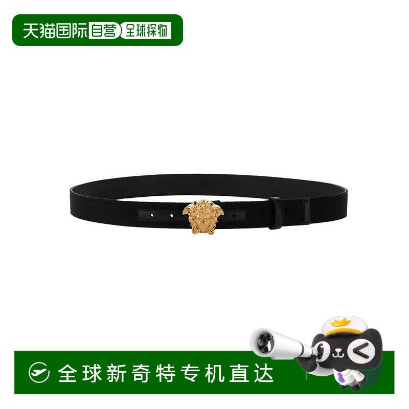 自营versace水母“小牛皮带-黑色 【美国奥莱】直发范思哲