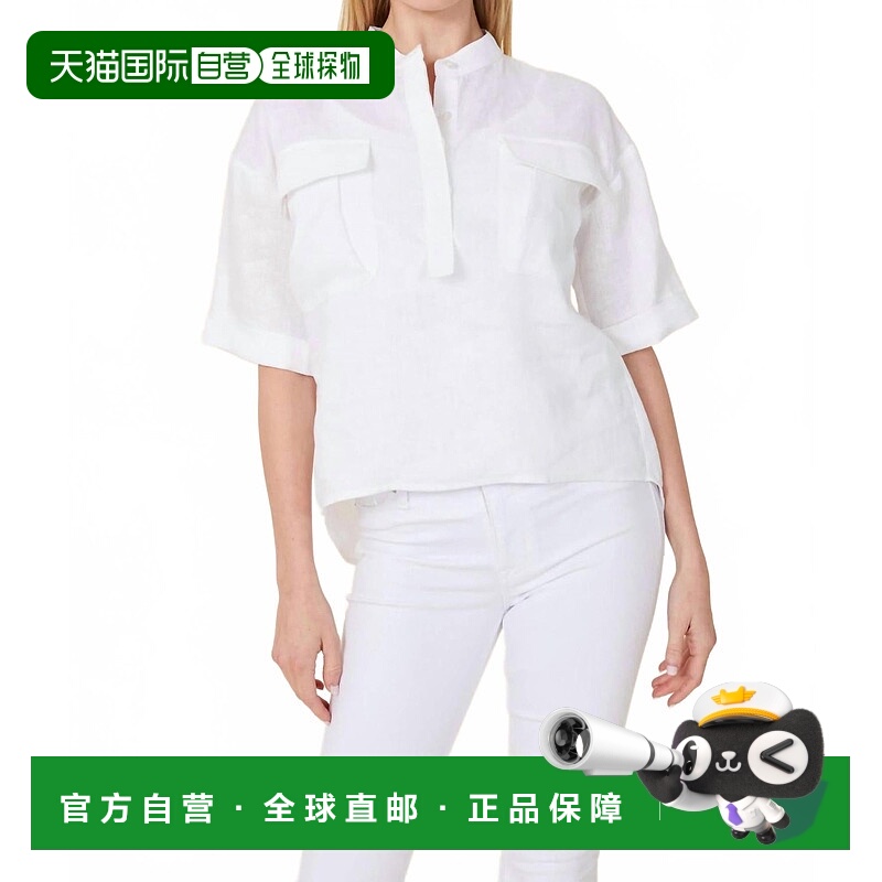 自营dolce cabo白色双口袋衬衫 美国奥莱直发